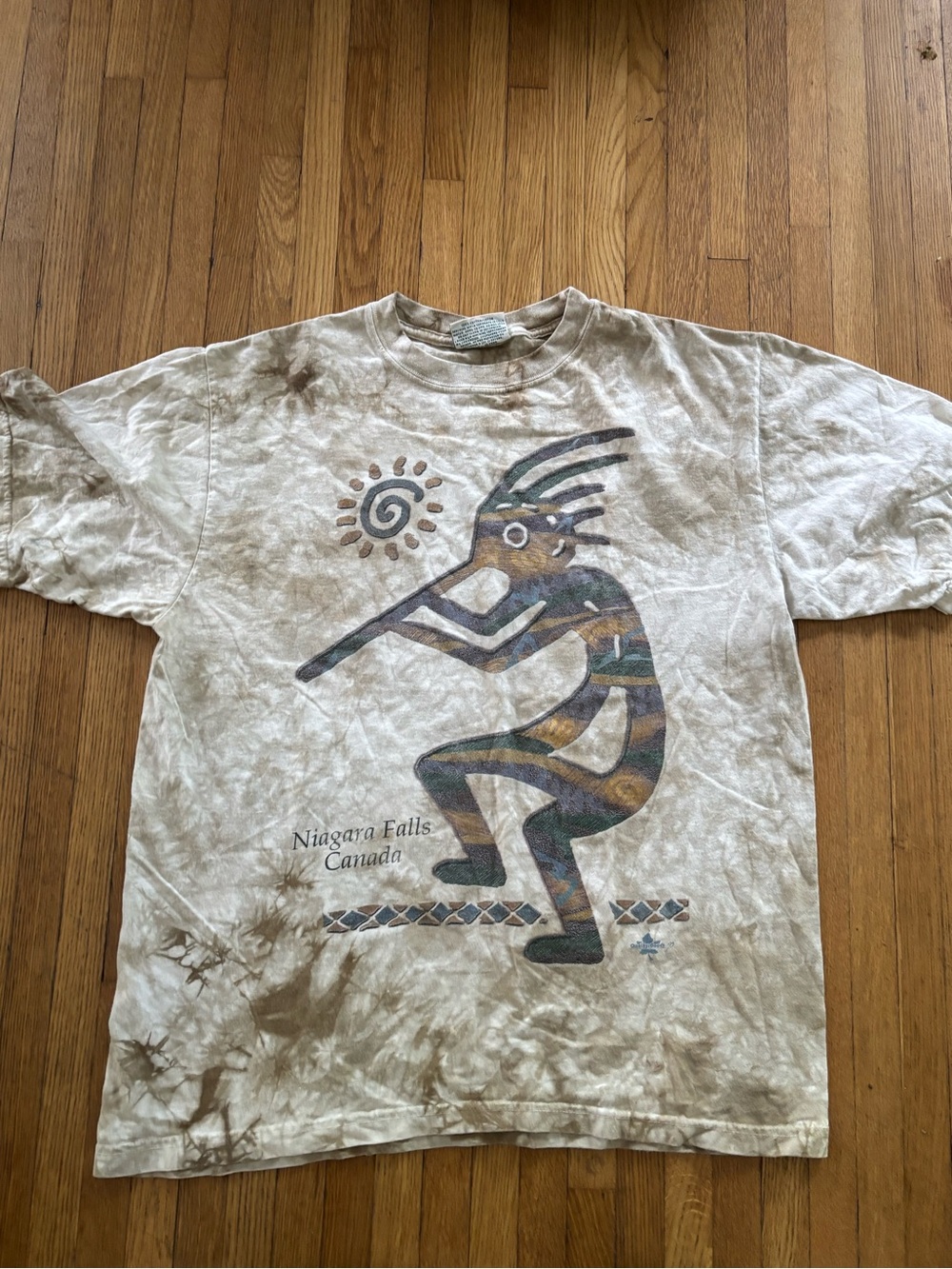 This Vintage 1990s Niagara Falls Kokopelli T-shirt Tie-dye Made In Canada Large
